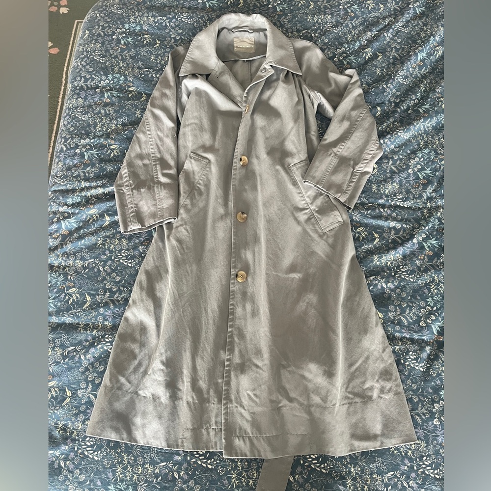 Everlane Drape Trench Light Gray XS